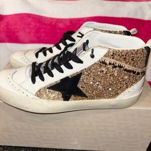 Golden Goose Glitter and Leopard Sneakers